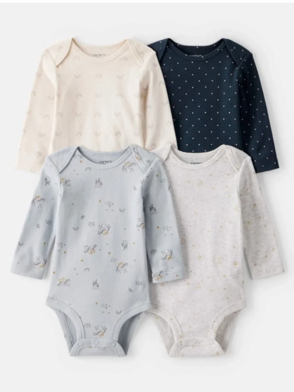 NWT Carter's Baby Girl 4-Pack fairytale Printed Long-Sleeve Multipack Bodysuits